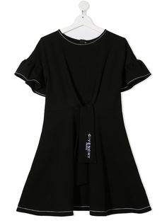 Givenchy Kids платье с оборками и вышитым логотипом