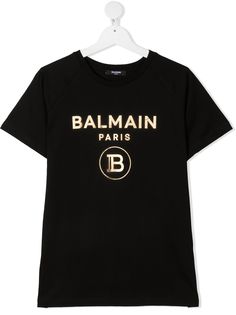 Balmain Kids футболка из органического хлопка с логотипом
