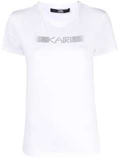 Karl Lagerfeld футболка с логотипом из стразов