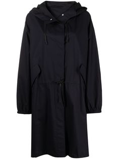 Jil Sander плащ с капюшоном и логотипом
