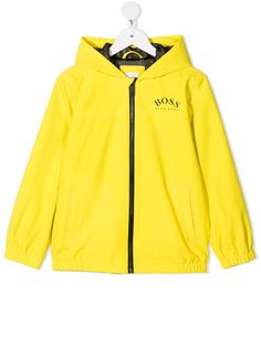 BOSS Kidswear непромокаемая куртка с капюшоном и логотипом