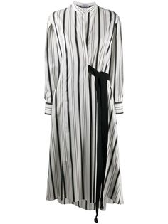Brunello Cucinelli полосатое платье-рубашка длины макси