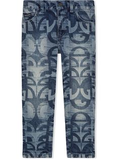 Dolce & Gabbana Kids джинсы прямого кроя с принтом DG