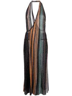 Missoni платье с вырезом халтер и эффектом металлик