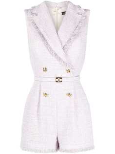 Elisabetta Franchi двубортный твидовый комбинезон