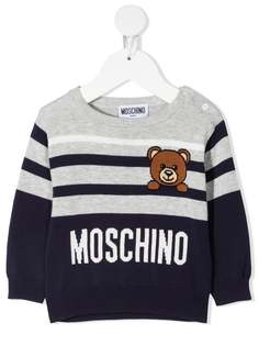 Moschino Kids полосатый джемпер Teddy Bear