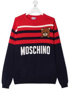 Moschino Kids джемпер с контрастными полосками и логотипом