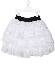 Balmain Kids юбка из тюля с пайетками