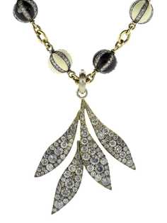 Sylva & Cie подвеска Leaf из белого золота с бриллиантами