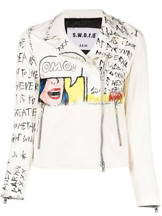 S.W.O.R.D 6.6.44 байкерская куртка с принтом Andy Warhol