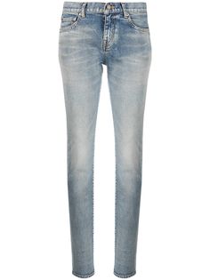 Saint Laurent джинсы скинни с заниженной талией