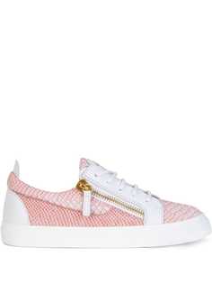 Giuseppe Zanotti кроссовки Frankie на молнии и тиснением под кожу змеи