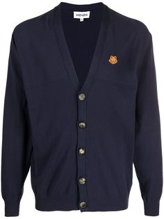 Kenzo кардиган с вышивкой Tiger и V-образным вырезом