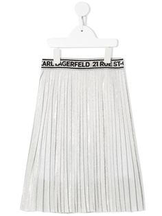 Karl Lagerfeld Kids плиссированная юбка с логотипом и эффектом металлик