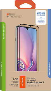 Защитное стекло 2.5D InterStep для Xiaomi Redmi Note 7, черная рамка (IS-TG-XIARDN7FB-UA3B202)