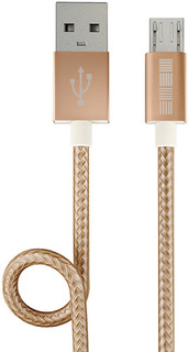 Кабель InterStep USB 2.0 - microUSB 2.0 Nylon, 1 м, Gold