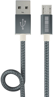 Кабель InterStep USB 2.0 - microUSB 2.0 Nylon, 1 м, Space Gray