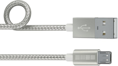 Кабель InterStep USB-microUSB, 2 м, Silver (IS-DC-MCUSBNYSL-200B201)