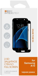 Защитное стекло 2.5D InterStep для Samsung Galaxy A10, черная рамка