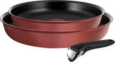 Набор посуды Tefal L6598672 Ingenio Chef Red, 3 предмета