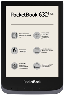 Электронная книга PocketBook 632 Plus Grey