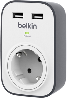 Сетевой фильтр Belkin 1 розетка/2xUSB (BSV103vf)