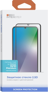 Защитное стекло с рамкой 2.5D InterStep для Honor 30/30 Premium, черная рамка (IS-TG-HON0030PR-02AFB0-ELGD00)