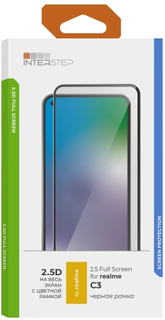 Защитное стекло с рамкой 2.5D InterStep для Realme C3 Black (IS-TG-REA0000C3-02AFB0-ELGD00)