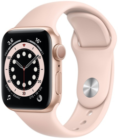 Смарт-часы Apple Watch S6 40mm Gold Aluminum Case with Pink Sand Sport Band (MG123RU/A)