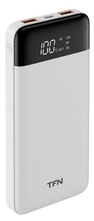 Внешний аккумулятор TFN Slim Duo LCD PD 10000 мАч, белый (PB-232-WH)