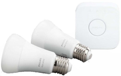 Комплект умного света Philips Hue Starter Kit E27 White, 2 шт + блок управления (929001821619)