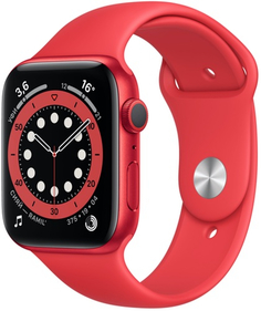 Смарт-часы Apple Watch S6 44mm PRODUCT(RED) Aluminum Case with PRODUCT(RED) Sport Band (M00M3RU/A)