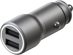 Автомобильное зарядное устройство InterStep Metal: 2xUSB + QuickCharge 3.0, 30W, Dark Grey (IS-CC-MQCHSG30W-000B210)