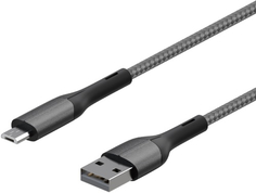 Кабель InterStep MicroUSB/USB2.0, 1,2 м, Dark Grey (IS-DC-MCUSBNYSG-120B210)