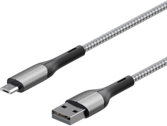 Кабель InterStep MicroUSB/USB2.0, 0,6 м, Silver (IS-DC-MCUSBNYSL-060B210)