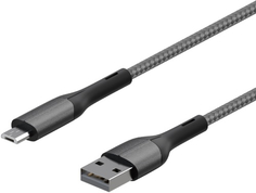 Кабель InterStep MicroUSB/USB2.0, 0,2 м, Dark Grey (IS-DC-MCUSBNYSG-020B210)