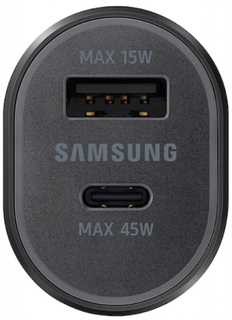 Автомобильное зарядное устройство Samsung USB-A+USB-C Power Delivery 45W Black (EP-L5300)