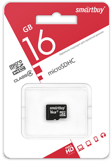 Карта памяти Smartbuy microSDHC Сlass 4 16GB (SB16GBSDCL4-00)