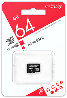 Карта памяти Smartbuy MicroSDXC Class 10 LE 64GB (SB64GBSDCL10-00LE)