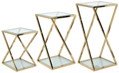 Набор журнальных столиков GARDA-DECOR GY-ST001GOLD, 3 шт