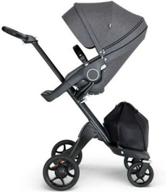 Коляска STOKKE Xplory V6 Black/Black Melange, с черной ручкой (562602)