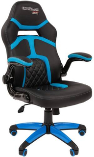 Игровое кресло Chairman Game 18 экопремиум черный/голубой (00-07051188)