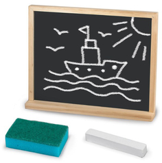 Доска для мела Пифагор 32х40 см, настольная/настенная, с мелком и губкой, черная (235498)