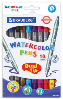 Набор фломастеров Brauberg Premium Dual-Tip, 10шт/10 цветов (151665)