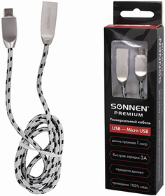 Кабель Sonnen USB 2.0-micro USB Premium, 1 м (513125)