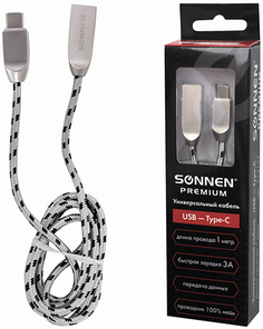 Кабель Sonnen USB 2.0-Type-C Premium, 1 м (513127)