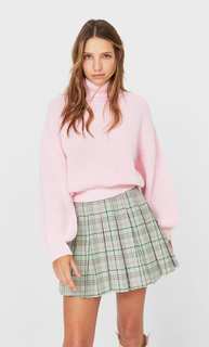 Stradivarius Юбка В Складку Из Клетчатой Ткани Аквамарин L