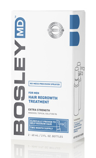 Domix, Усилитель роста волос для мужчин 5% Миноксидил For Men Hair Regrowth Treatment 5% Spray, 2*60 мл Bosley Pro