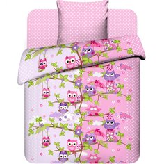 Постельное белье детское бязь (простыня 214х150 см, пододеяльник 215х145 см, наволочка 70х70 см) Василек Совята 7162/1