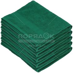 Полотенце банное, 100х150 см, Вышневолоцкий текстиль, 350 г/кв.м, темно-зеленое Россия